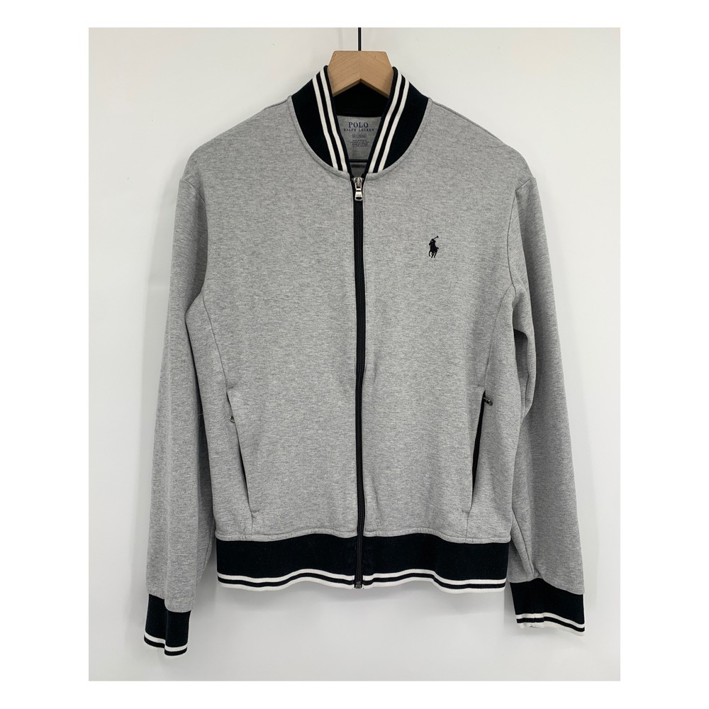 Polo by Ralph Lauren Gray Bomber Jacket with Black Trim